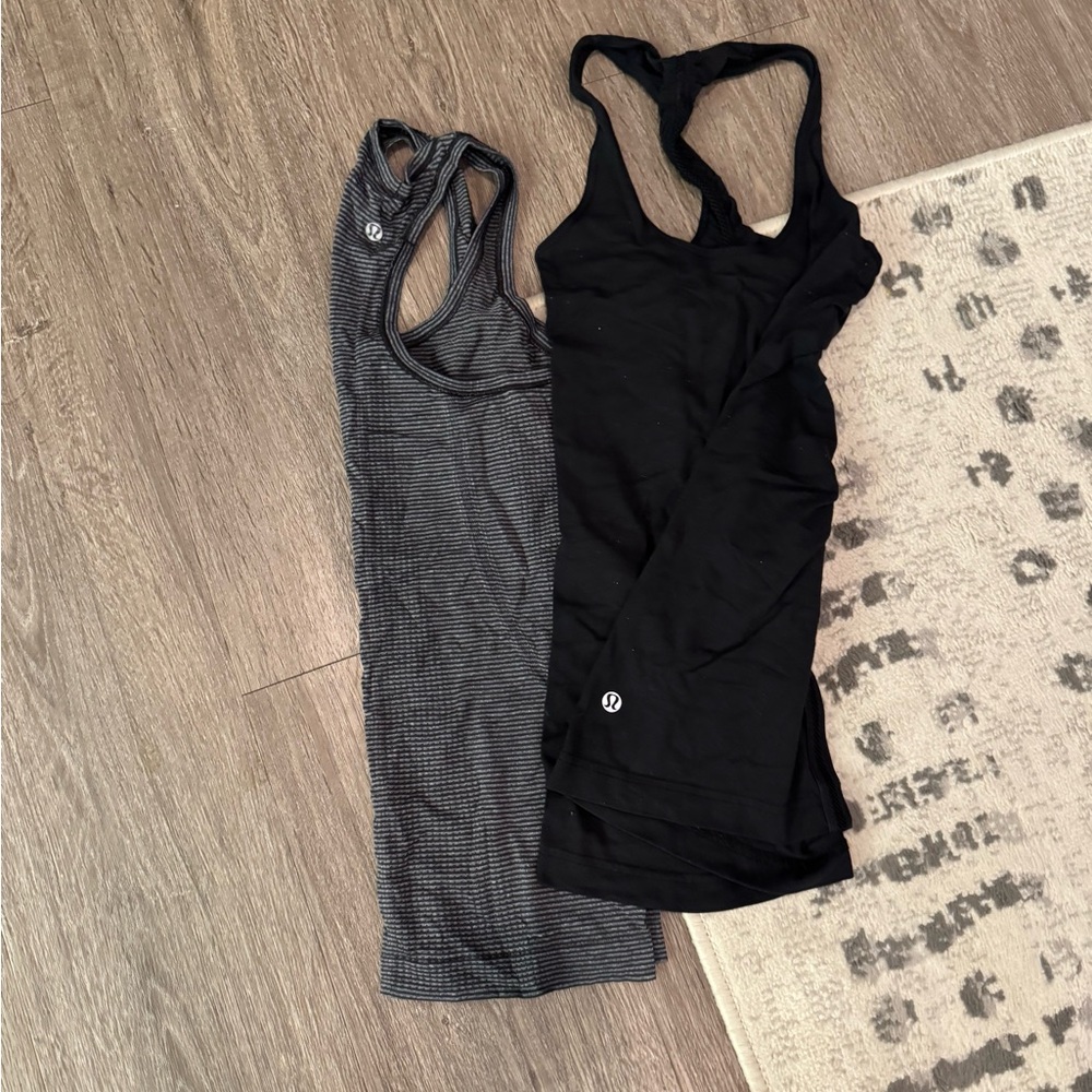 Lululemon Black and Gray Women's Tank Tops